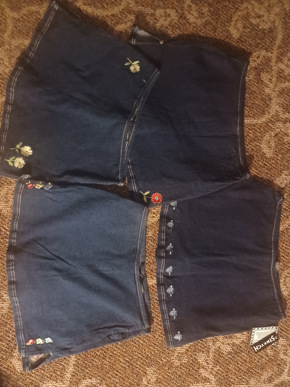 No Boundries JUNIORS SIZE 13 Denim Skorts LOT with Embroidered Accents.